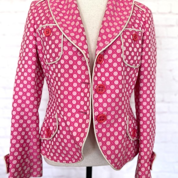 Moschino - Cheap and Chic Pink Polka Dot Blazer - Size 6 - Picture 9 of 16